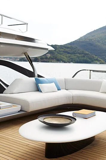 a white couch with a white coffee table and a white sofa with a white coffee table and a aboard SHABBY Yacht for Sale