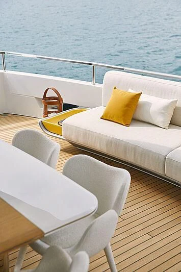 a balcony overlooking the ocean aboard SHABBY Yacht for Sale