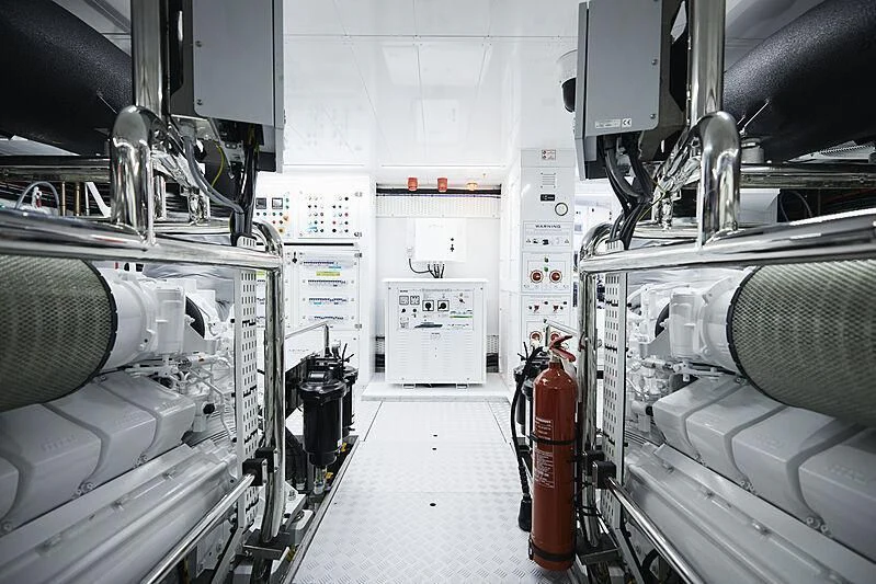 a room with machinery aboard SHABBY Yacht for Sale