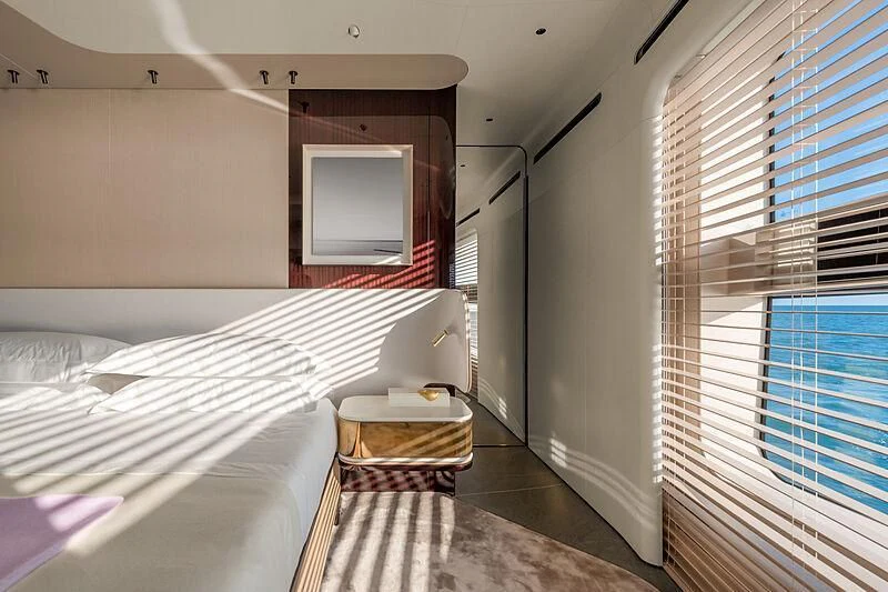 a room with two beds aboard SHABBY Yacht for Sale