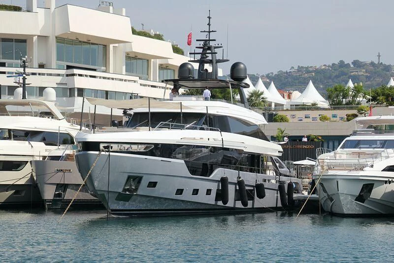 several boats docked at a pier aboard SHABBY Yacht for Sale
