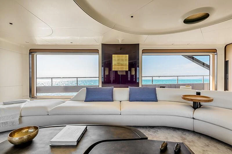 a living room with a couch and a table aboard SHABBY Yacht for Sale