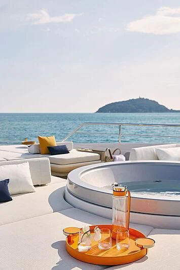 a pool on a boat aboard SHABBY Yacht for Sale