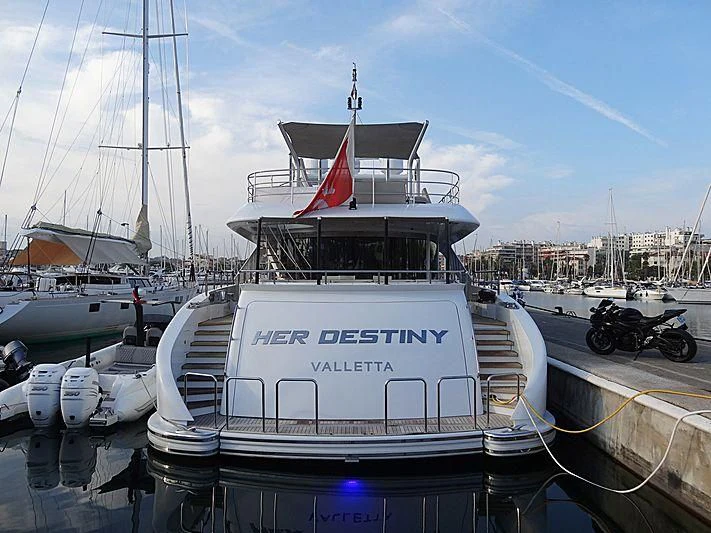 a boat in a harbor aboard ANGKALIA Yacht for Sale