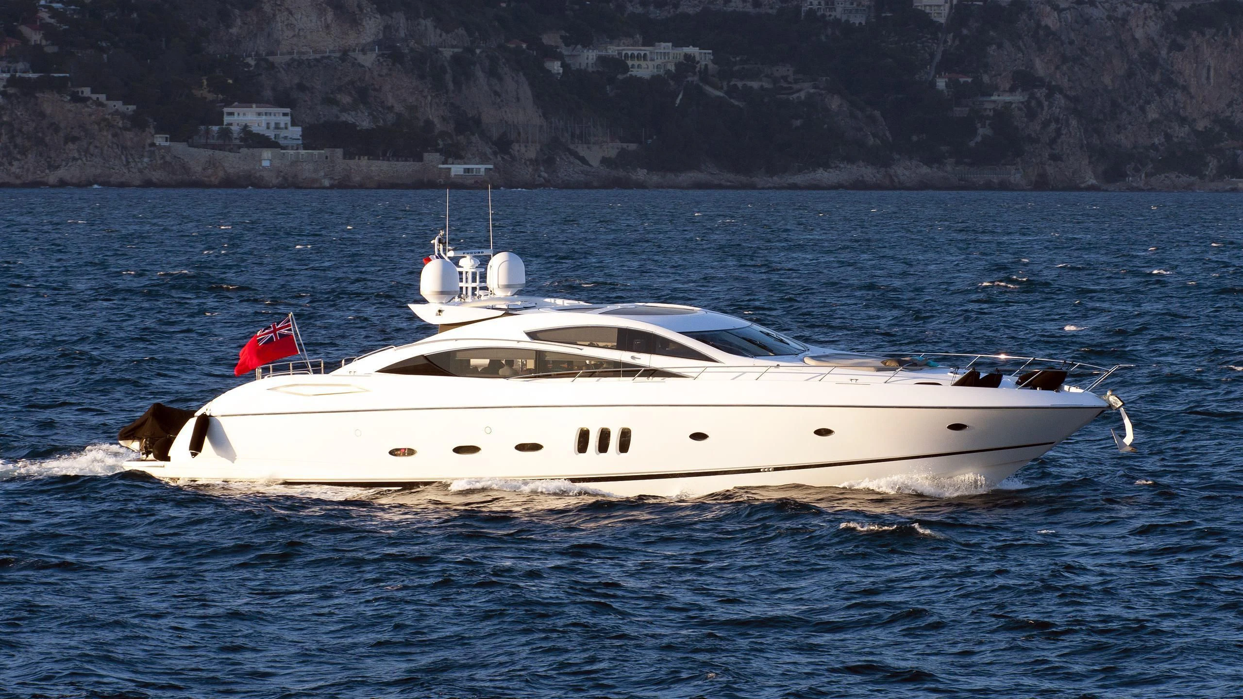 a white yacht on the water aboard AQUILA Yacht for Sale