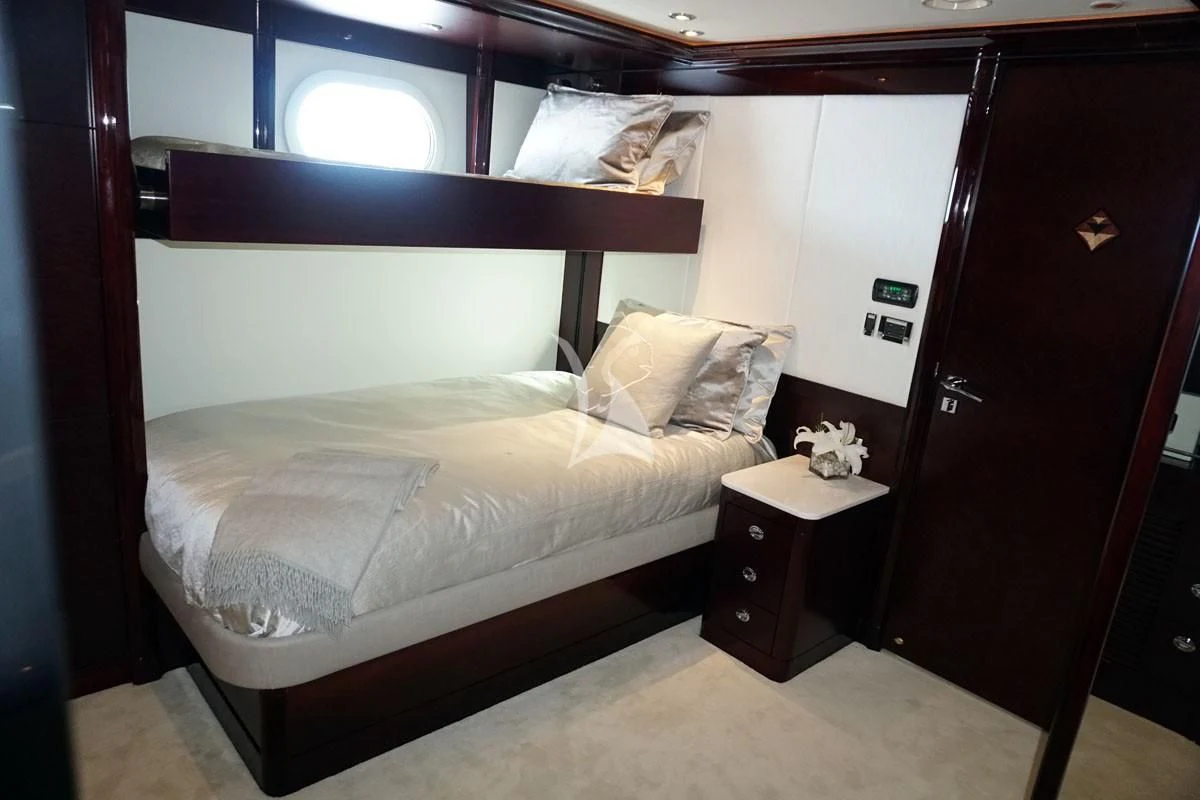 a bed in a room aboard TRENDING Yacht for Sale