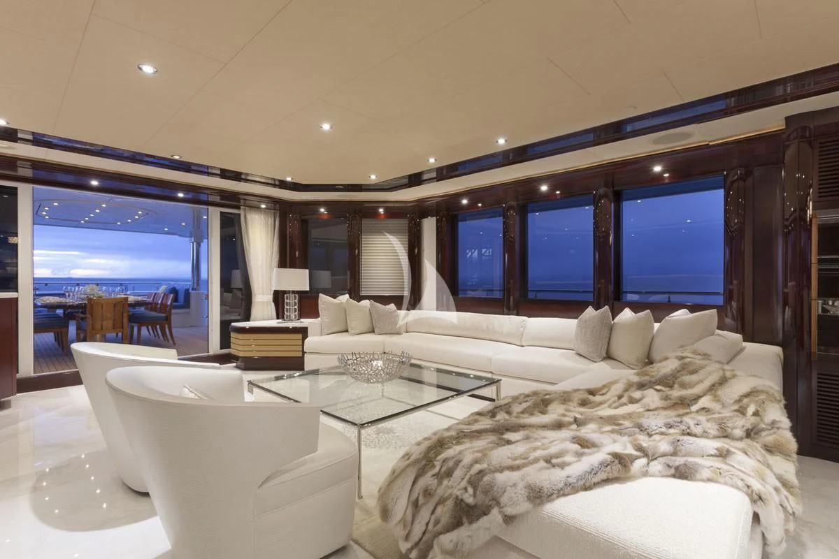 a room with a bed and a table aboard TRENDING Yacht for Sale