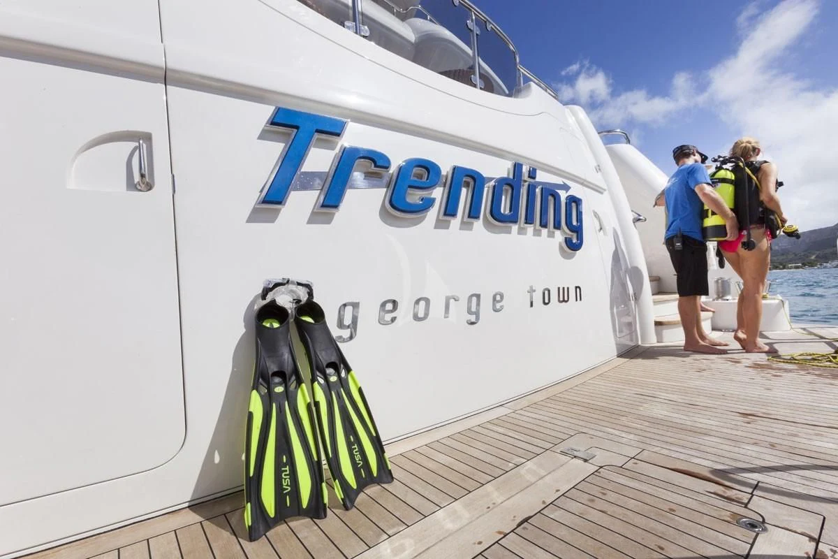 a group of people on a boat aboard TRENDING Yacht for Sale