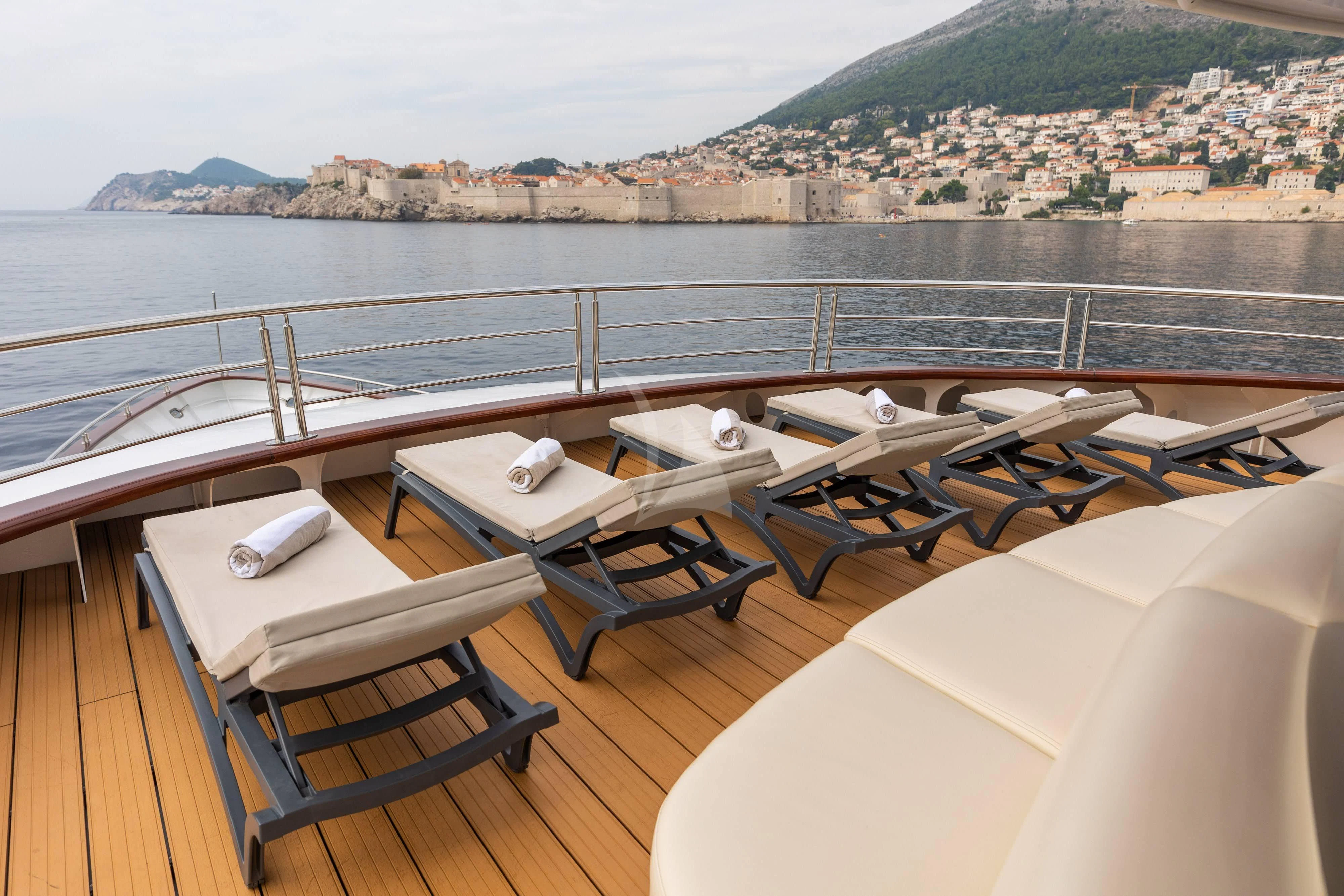 a room with a view of a city and a body of water aboard LADY ELEGANZA Yacht for Sale