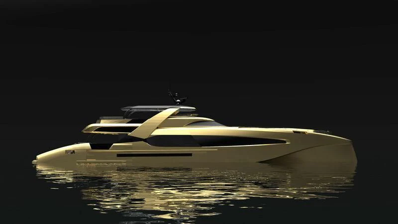 a white and black space ship aboard PROJECT CAVALLI Yacht for Sale