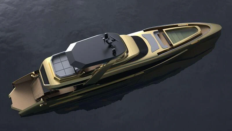 a high angle view of a boat aboard PROJECT CAVALLI Yacht for Sale