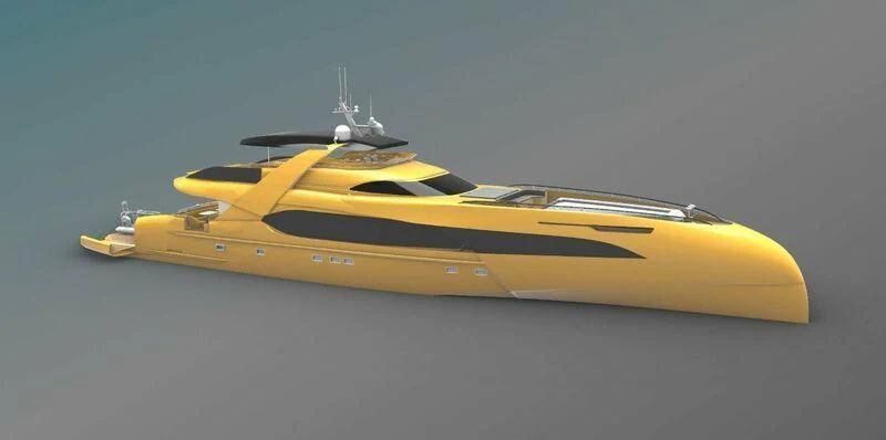 a yellow and black jet aboard PROJECT CAVALLI Yacht for Sale