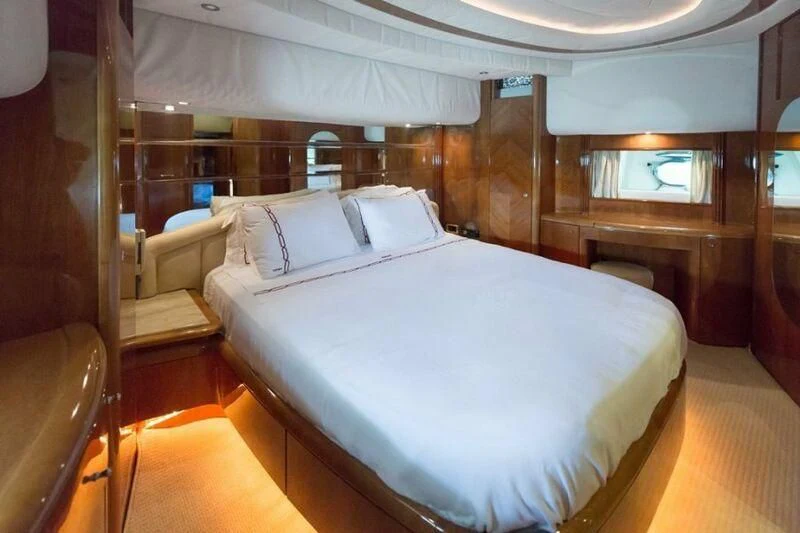 a bed in a cabin aboard NISAN Yacht for Sale