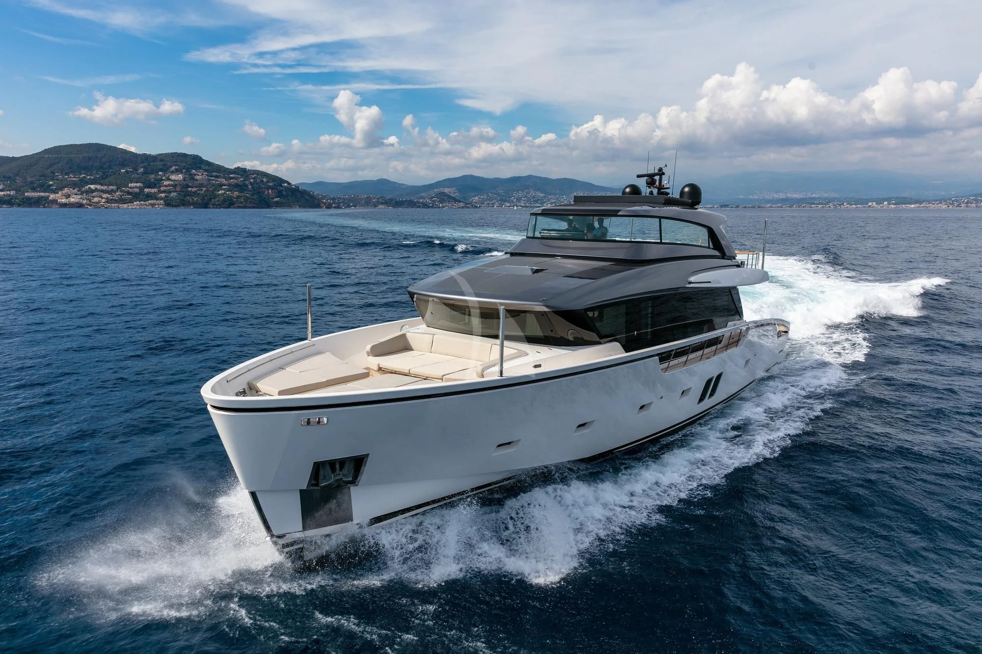 a boat on the water aboard BELLE DE NUIT Yacht for Sale