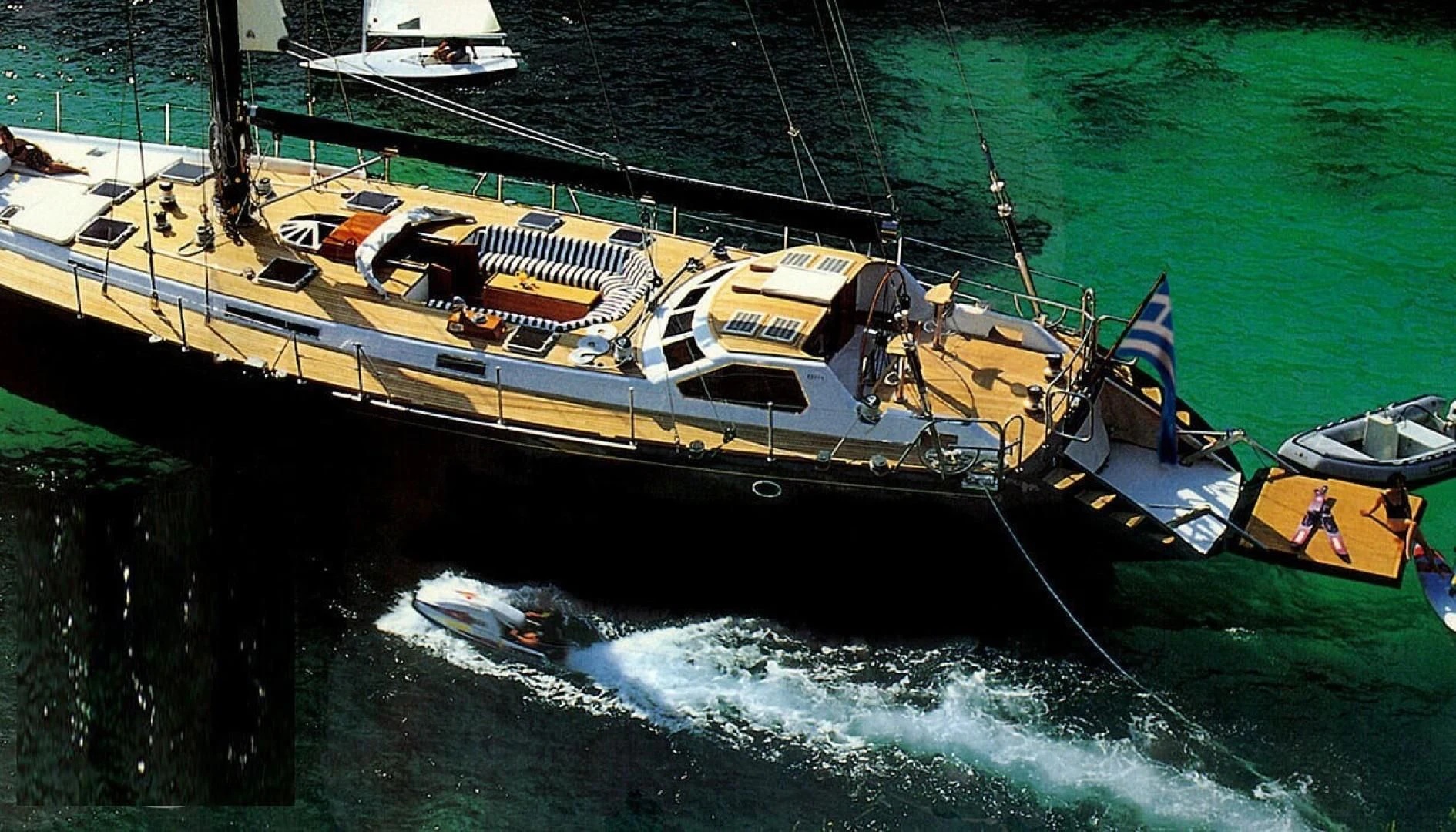 a boat in the water aboard WIND OF CHANGE Yacht for Charter