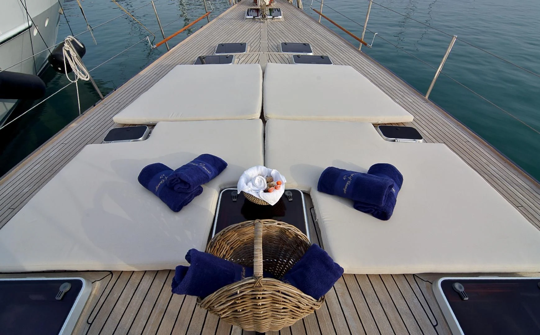 a boat on the water aboard WIND OF CHANGE Yacht for Charter