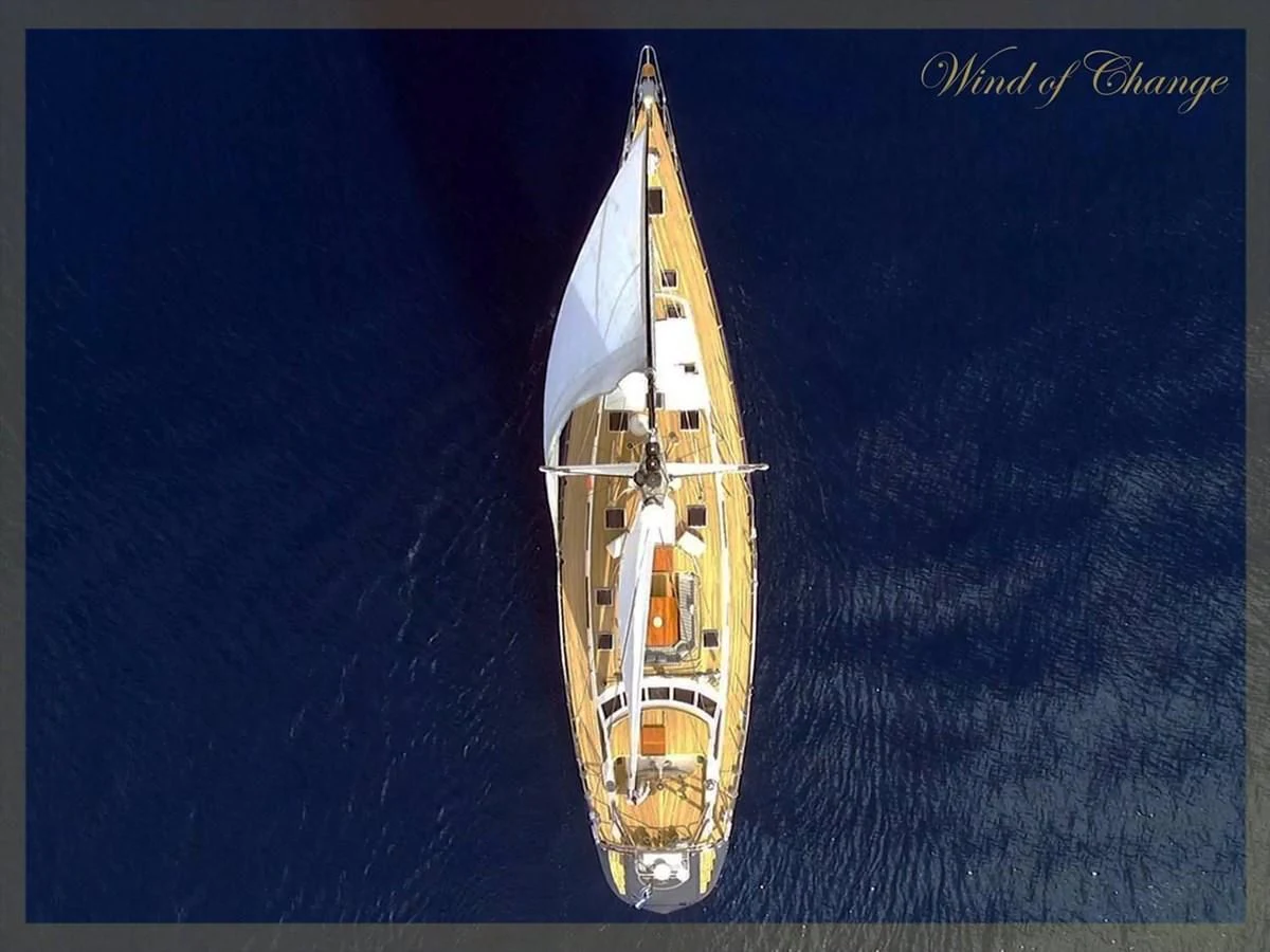 a space shuttle in the sky aboard WIND OF CHANGE Yacht for Charter