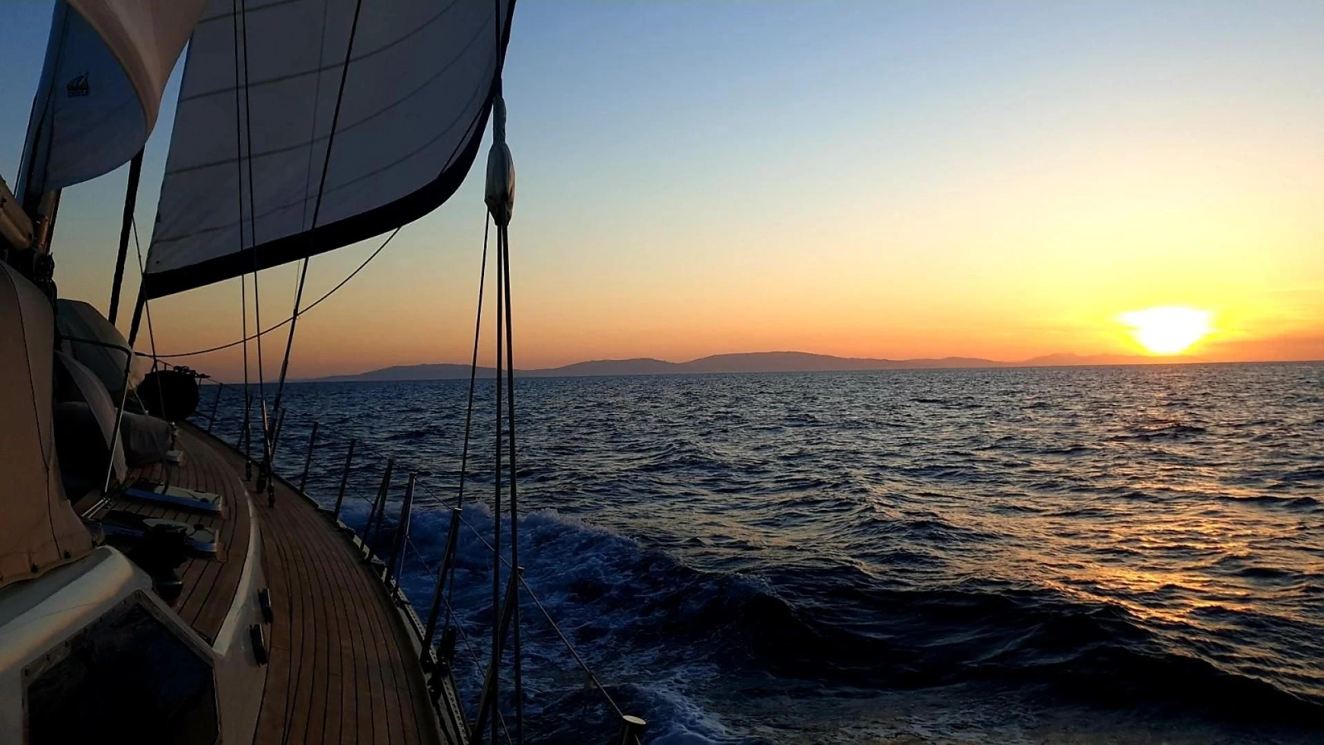 a boat on the water aboard WIND OF CHANGE Yacht for Charter