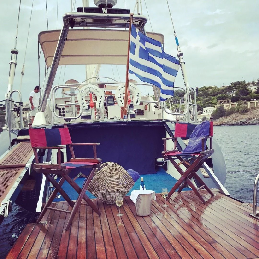 a boat on a dock aboard WIND OF CHANGE Yacht for Charter
