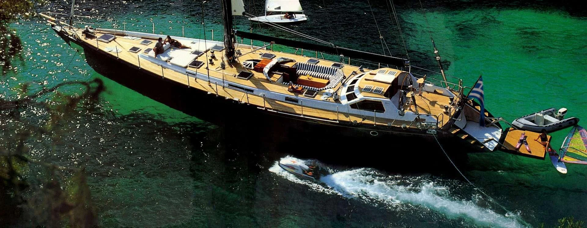 a boat on the water aboard WIND OF CHANGE Yacht for Charter