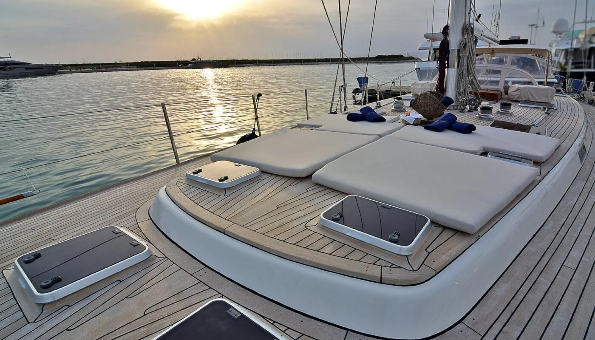 a boat on the water aboard WIND OF CHANGE Yacht for Charter