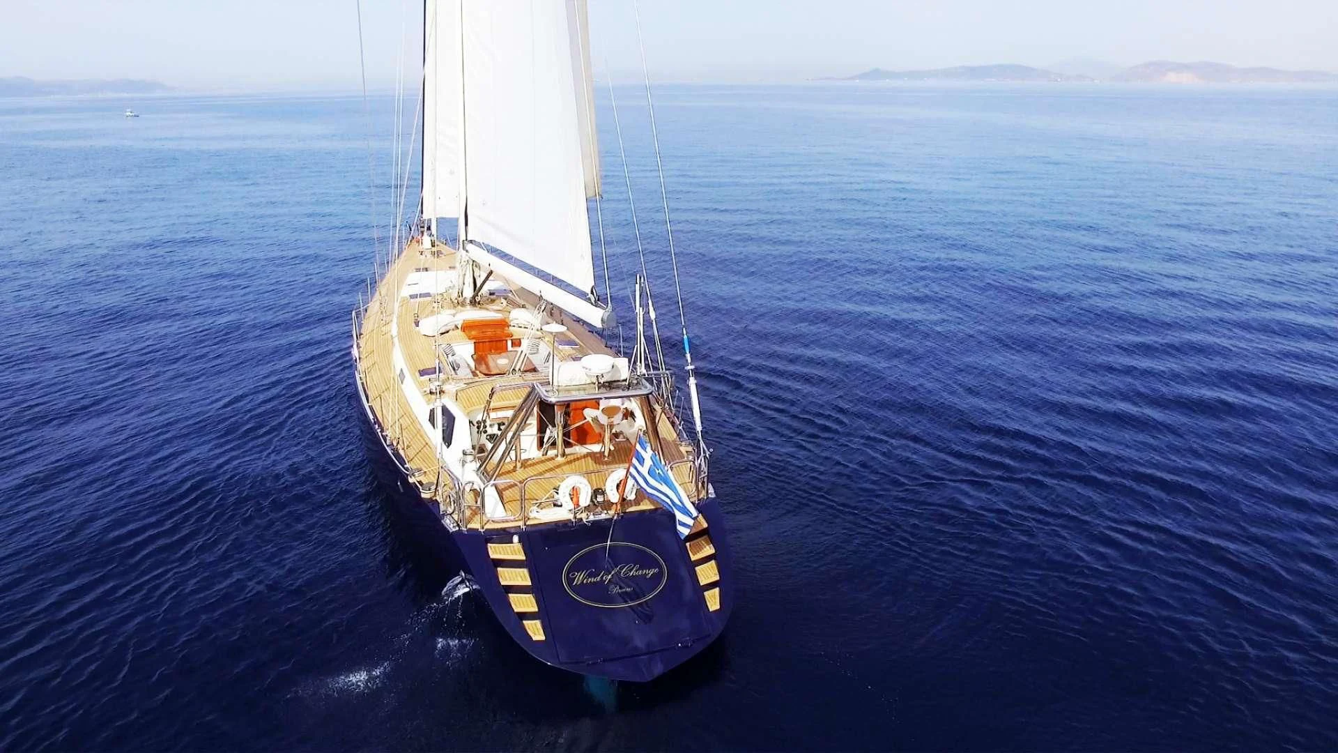 a boat in the water aboard WIND OF CHANGE Yacht for Charter