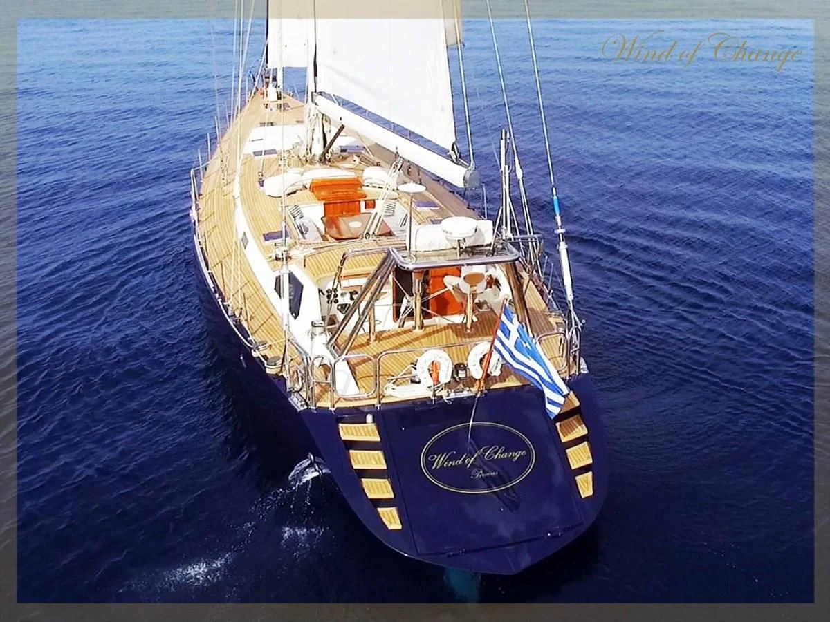 a boat in the water aboard WIND OF CHANGE Yacht for Charter