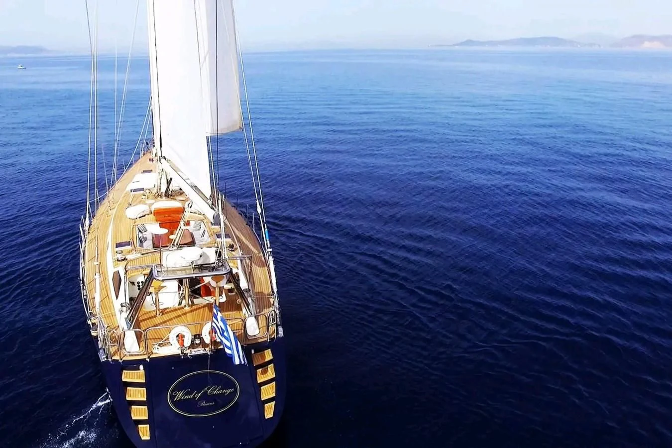 a boat in the water aboard WIND OF CHANGE Yacht for Charter