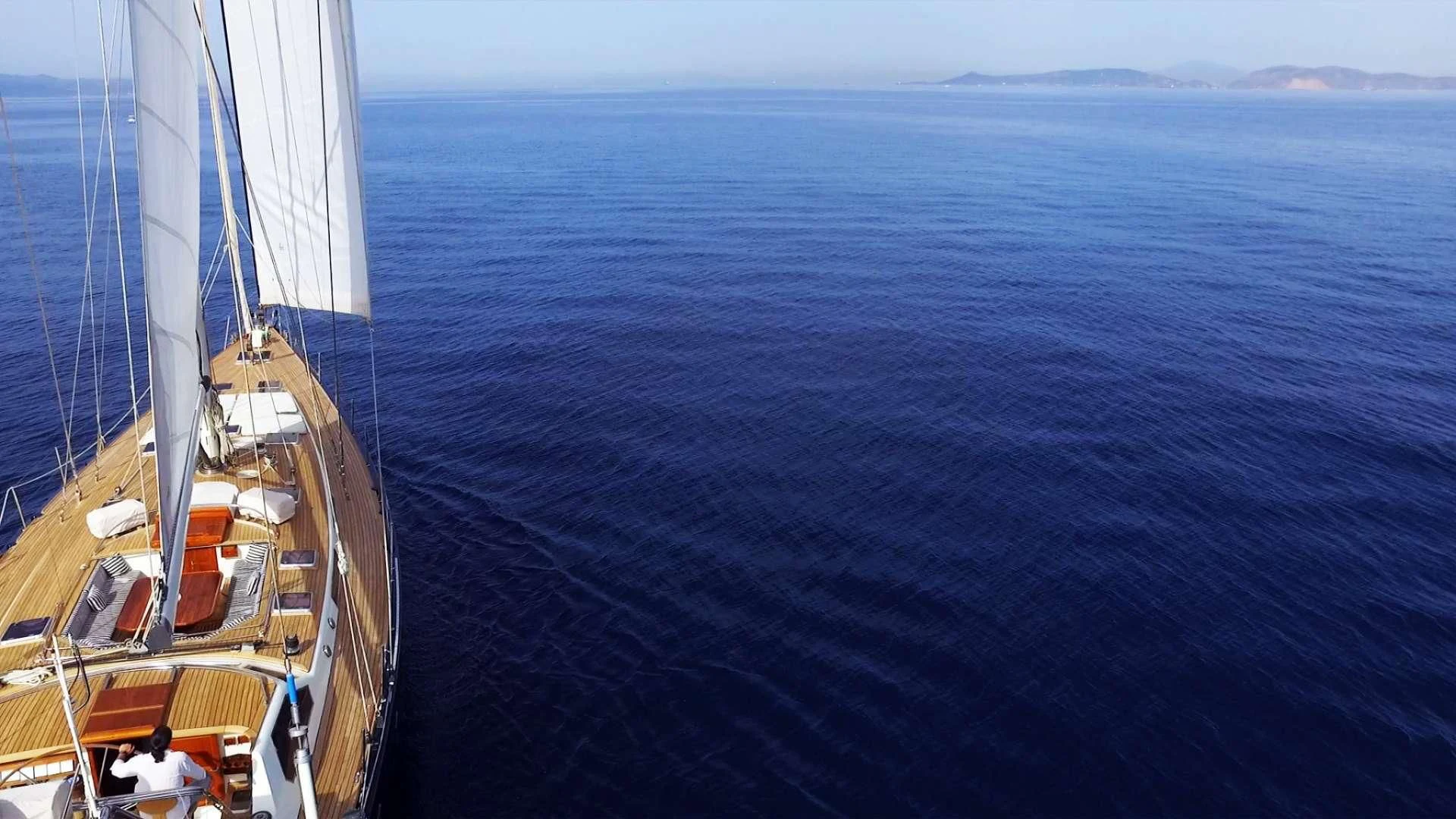 a boat on the water aboard WIND OF CHANGE Yacht for Charter