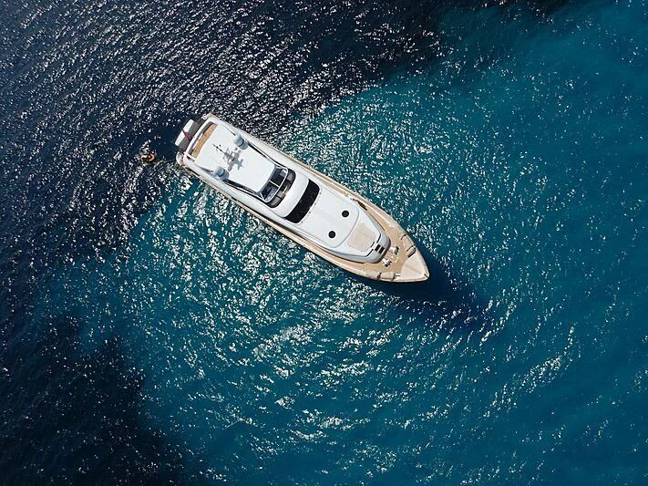 a white and black shoe in water aboard ALWAYS BELIEVE Yacht for Sale
