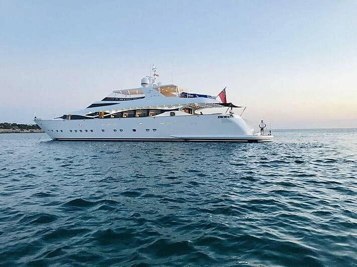 a boat in the water aboard ALWAYS BELIEVE Yacht for Sale
