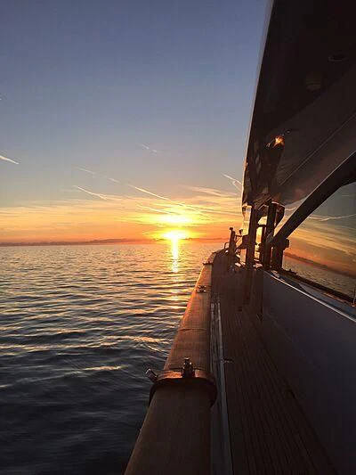 a boat on the water aboard ALWAYS BELIEVE Yacht for Sale