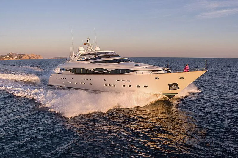 a white yacht on the water aboard ALWAYS BELIEVE Yacht for Sale