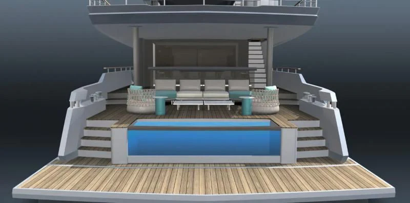 a room with a pool table and chairs aboard NUMARINE 40MXP #2 Yacht for Sale