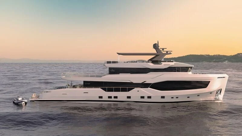 a white yacht in the water aboard NUMARINE 40MXP #2 Yacht for Sale