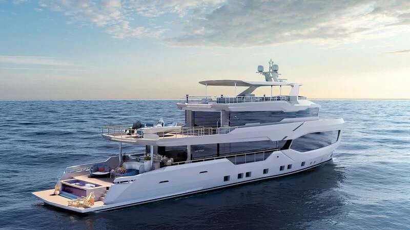 a white yacht in the water aboard NUMARINE 40MXP #2 Yacht for Sale