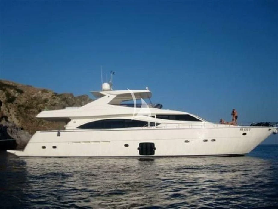 a white yacht on the water aboard ONYX Yacht for Charter