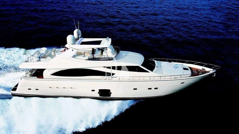 a white yacht on the water aboard ONYX Yacht for Charter