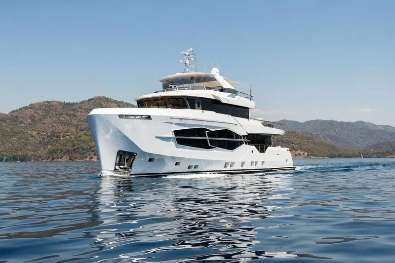 a white yacht in the water aboard MARLA Yacht for Sale