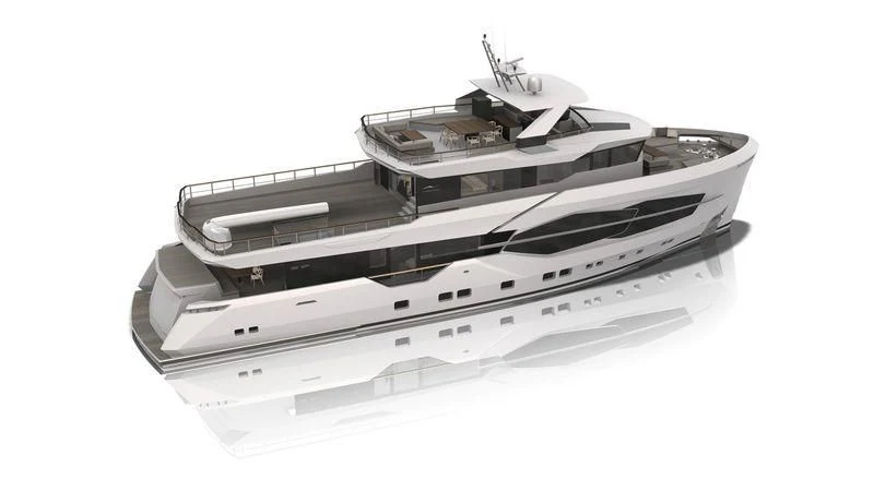 a black and white photo of a boat aboard MARLA Yacht for Sale