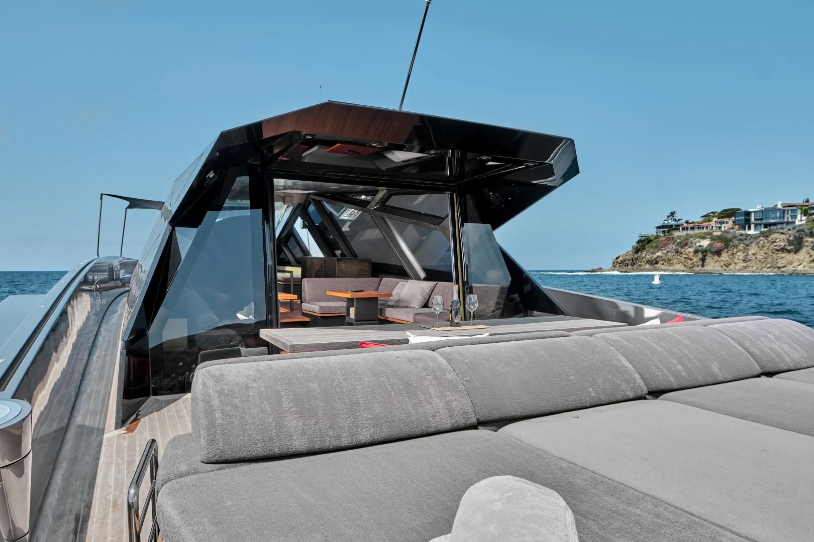 a car with a hood open aboard AIFOS Yacht for Sale