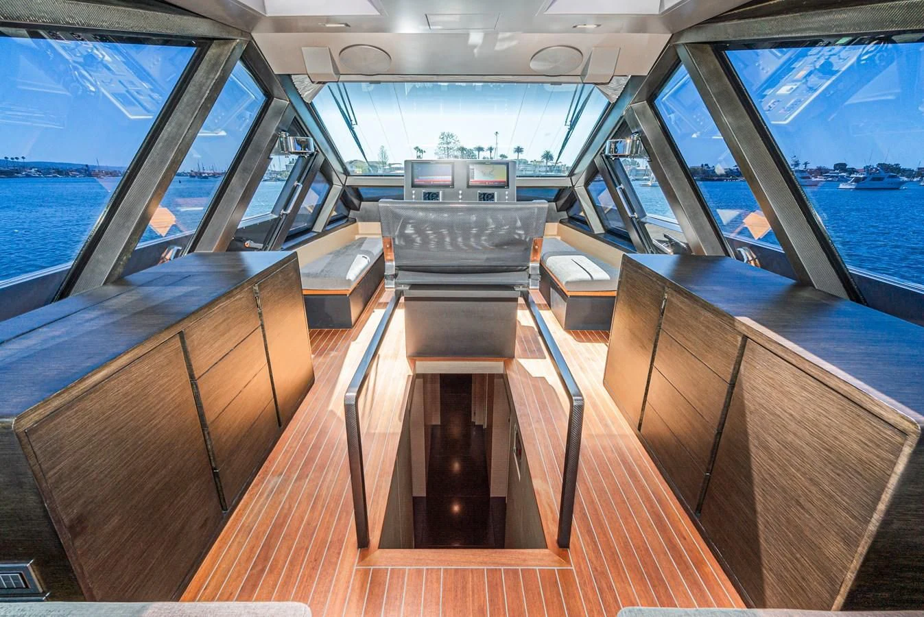 inside of a vehicle aboard AIFOS Yacht for Sale