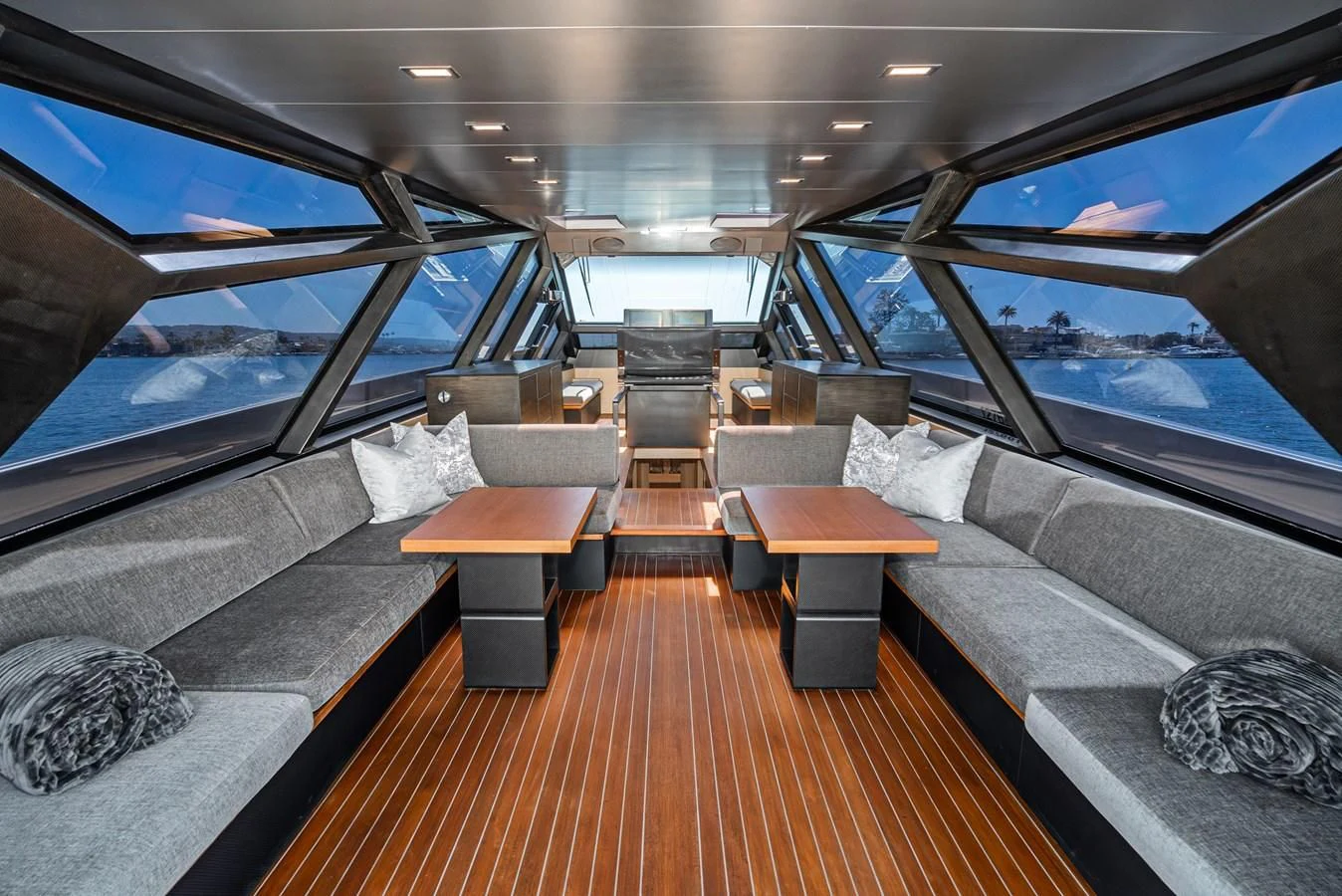 inside of a car aboard AIFOS Yacht for Sale