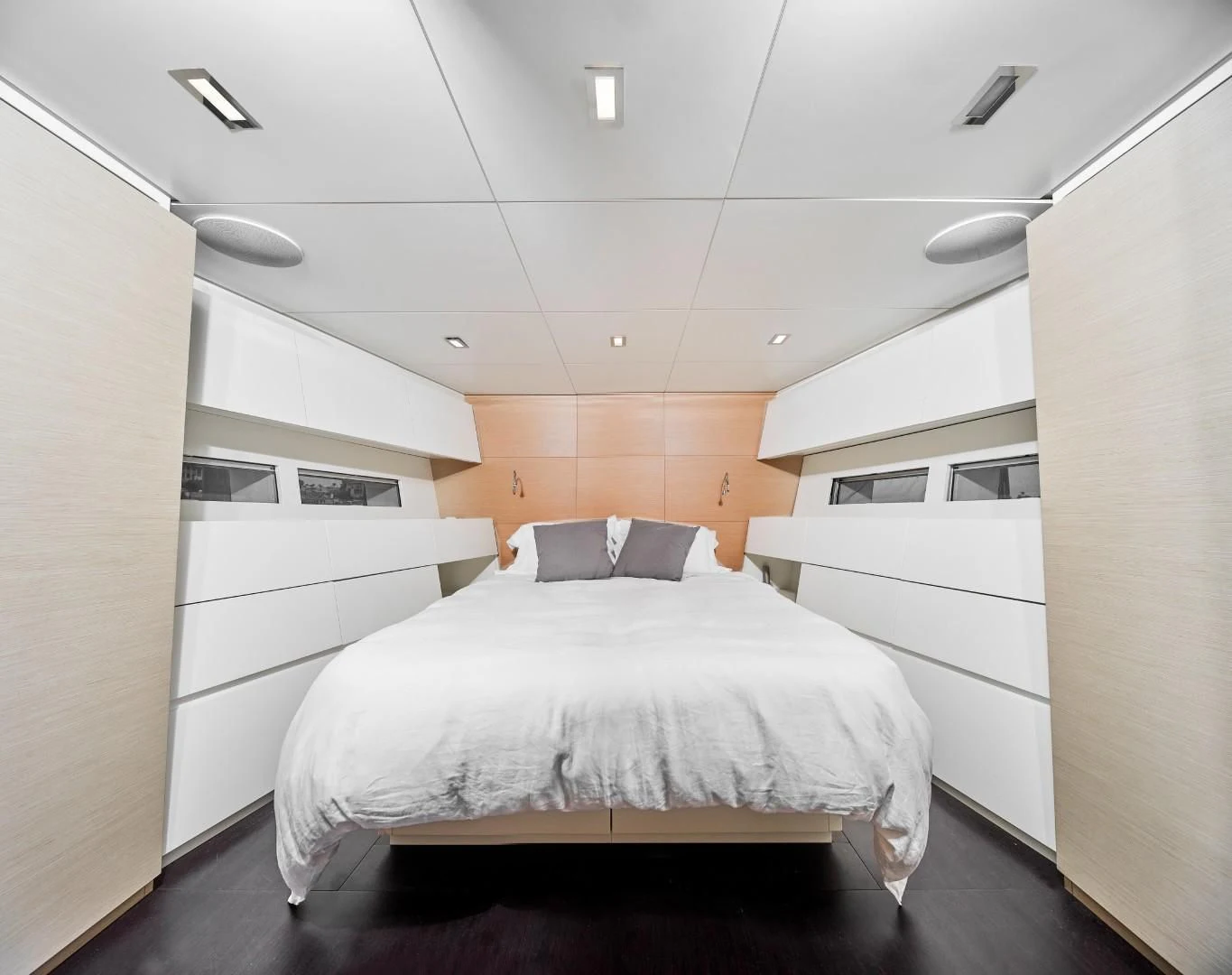 a bedroom with a bed aboard AIFOS Yacht for Sale