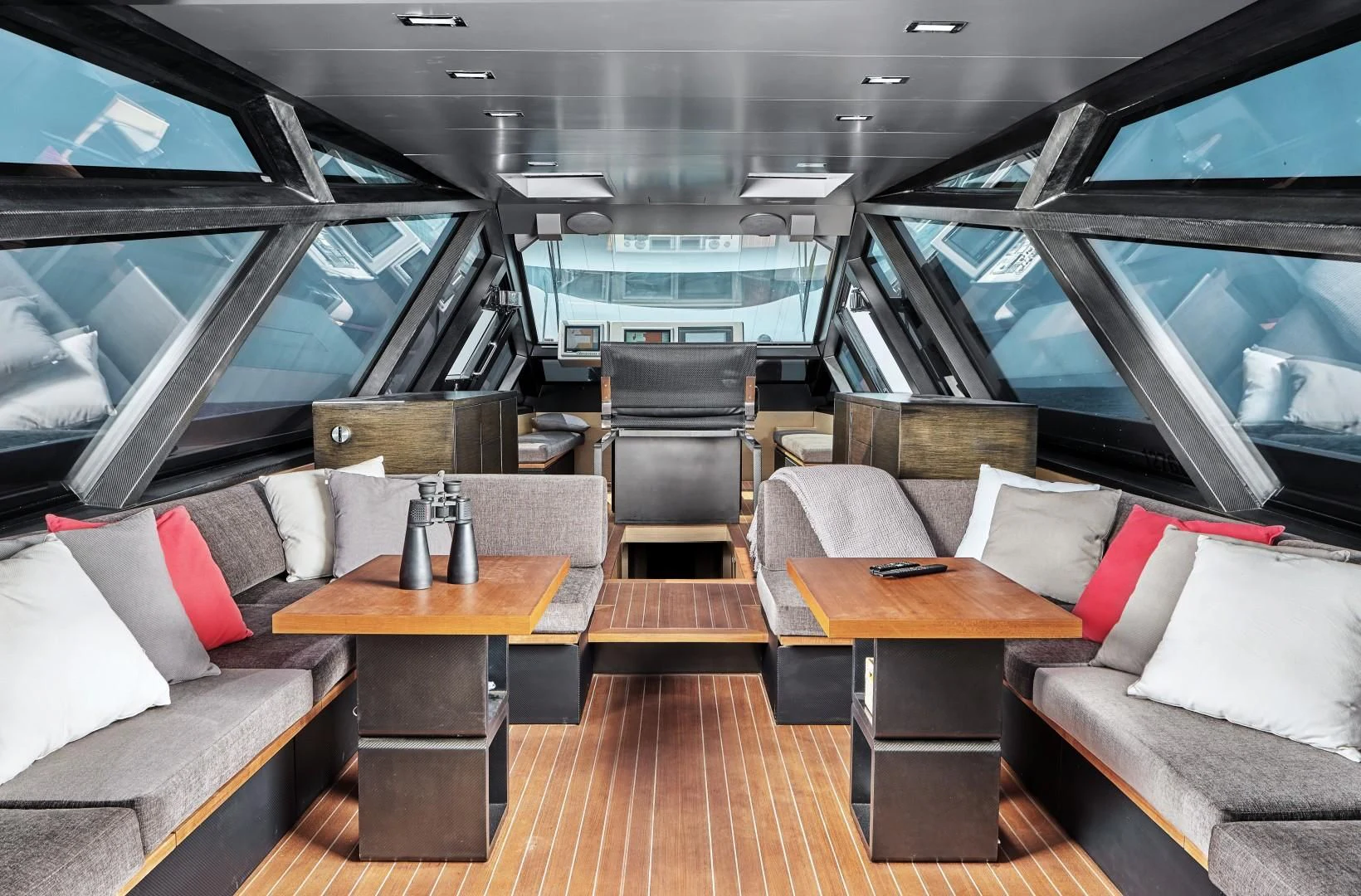 inside of a car aboard AIFOS Yacht for Sale