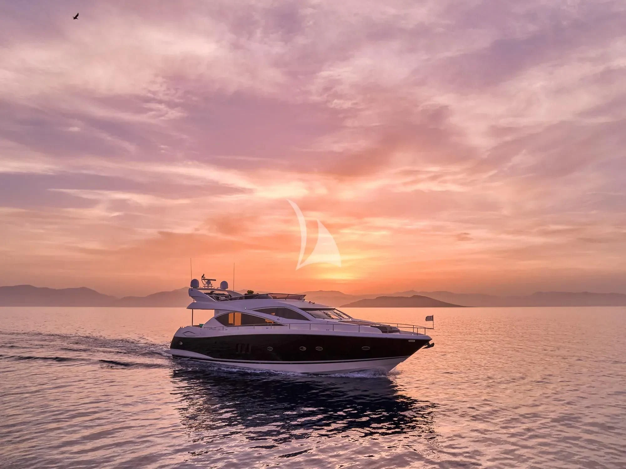 a boat on the water aboard M FIVE Yacht for Charter