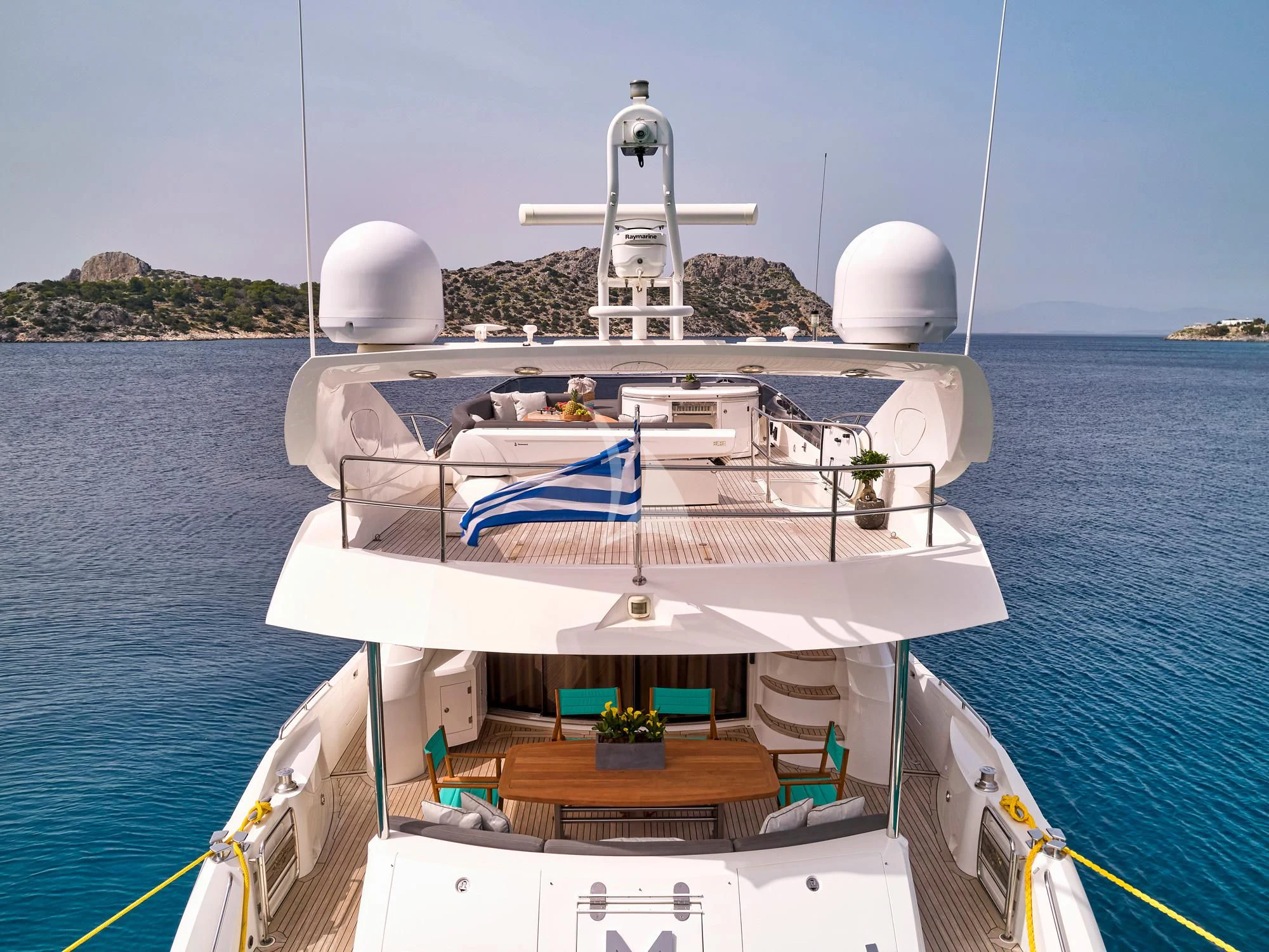 a boat on the water aboard M FIVE Yacht for Charter