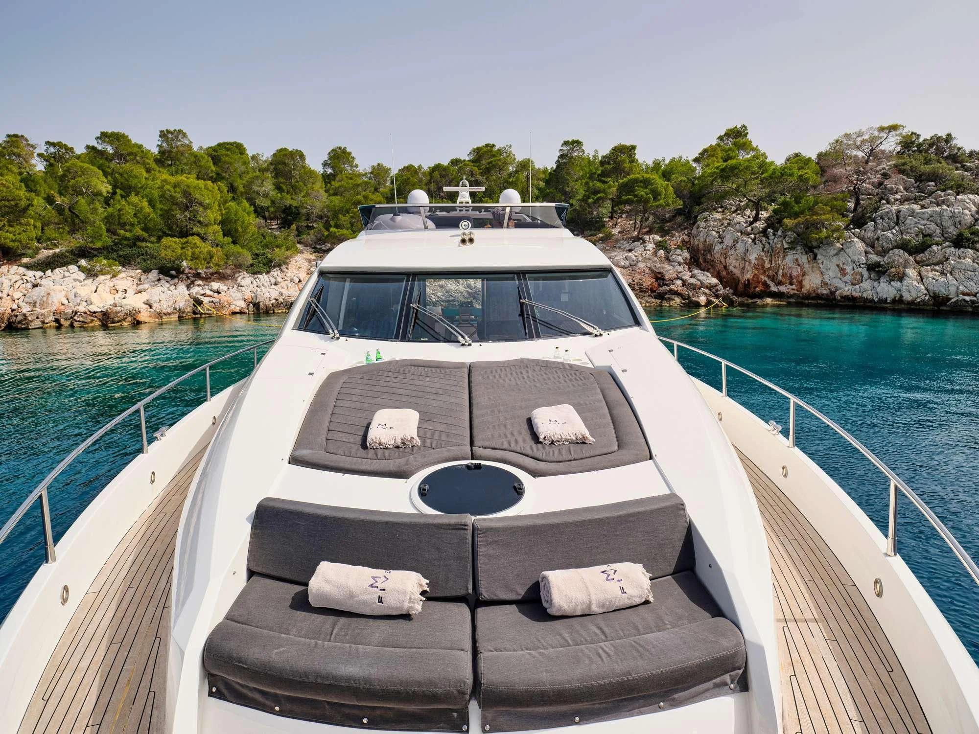 a boat on a body of water aboard M FIVE Yacht for Charter