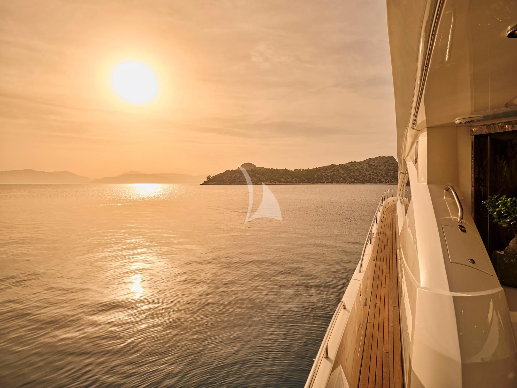 a boat on the water aboard M FIVE Yacht for Charter