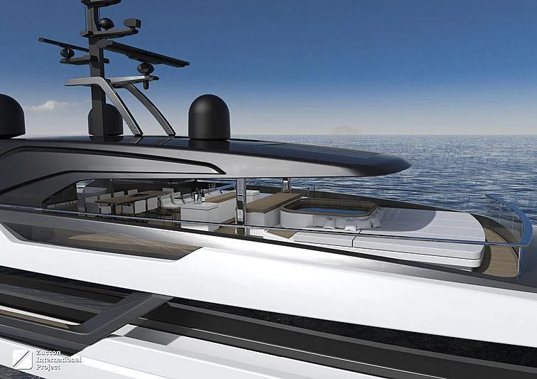 the front of a boat aboard MY ALMA Yacht for Sale